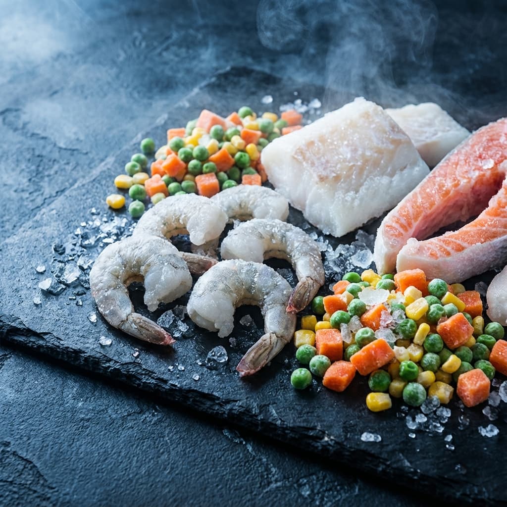 Delicious frozen ramen ingredients